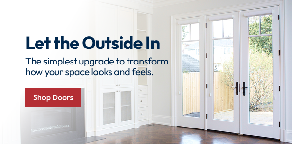 Beautiful space with clean glass paneled french doors - Shop Doors