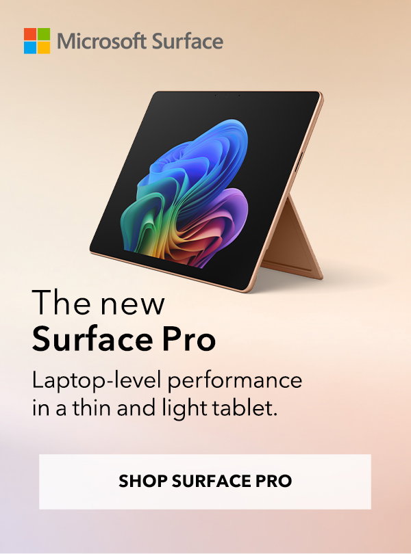 NEW - Microsoft - The new Surface Pro: Laptop-level performance in a thin and light tablet. Shop Surface Pro