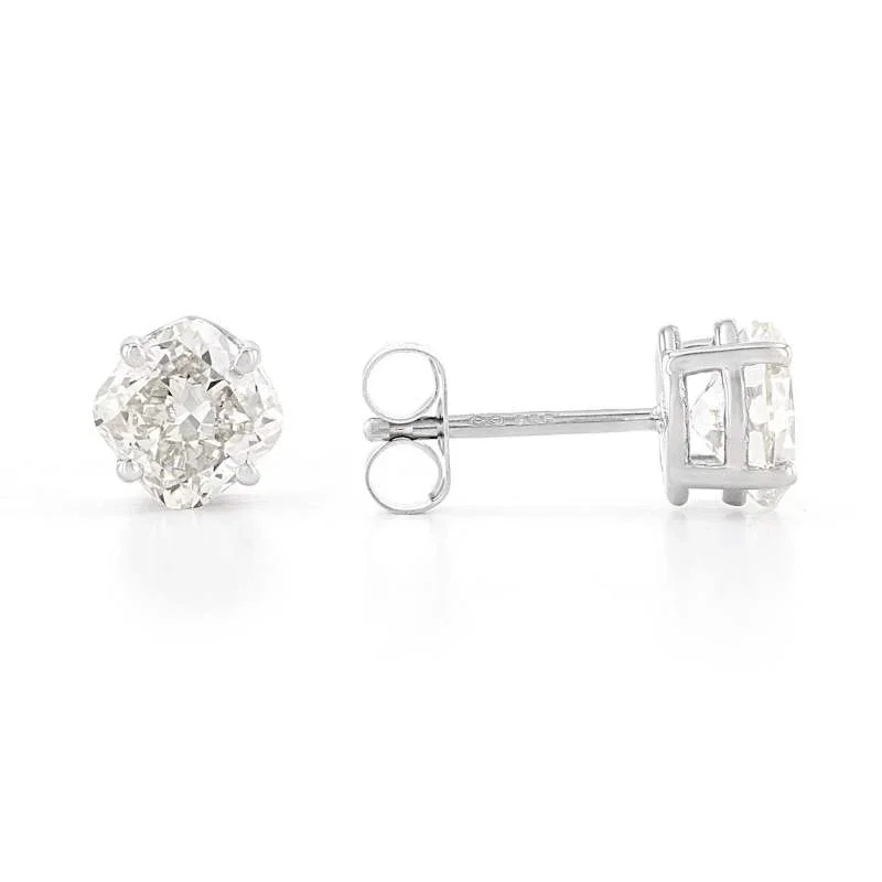 Image of Peace Jewelers 14K Gold Lab-Grown Diamond Cushion-Cut Stud Earrings