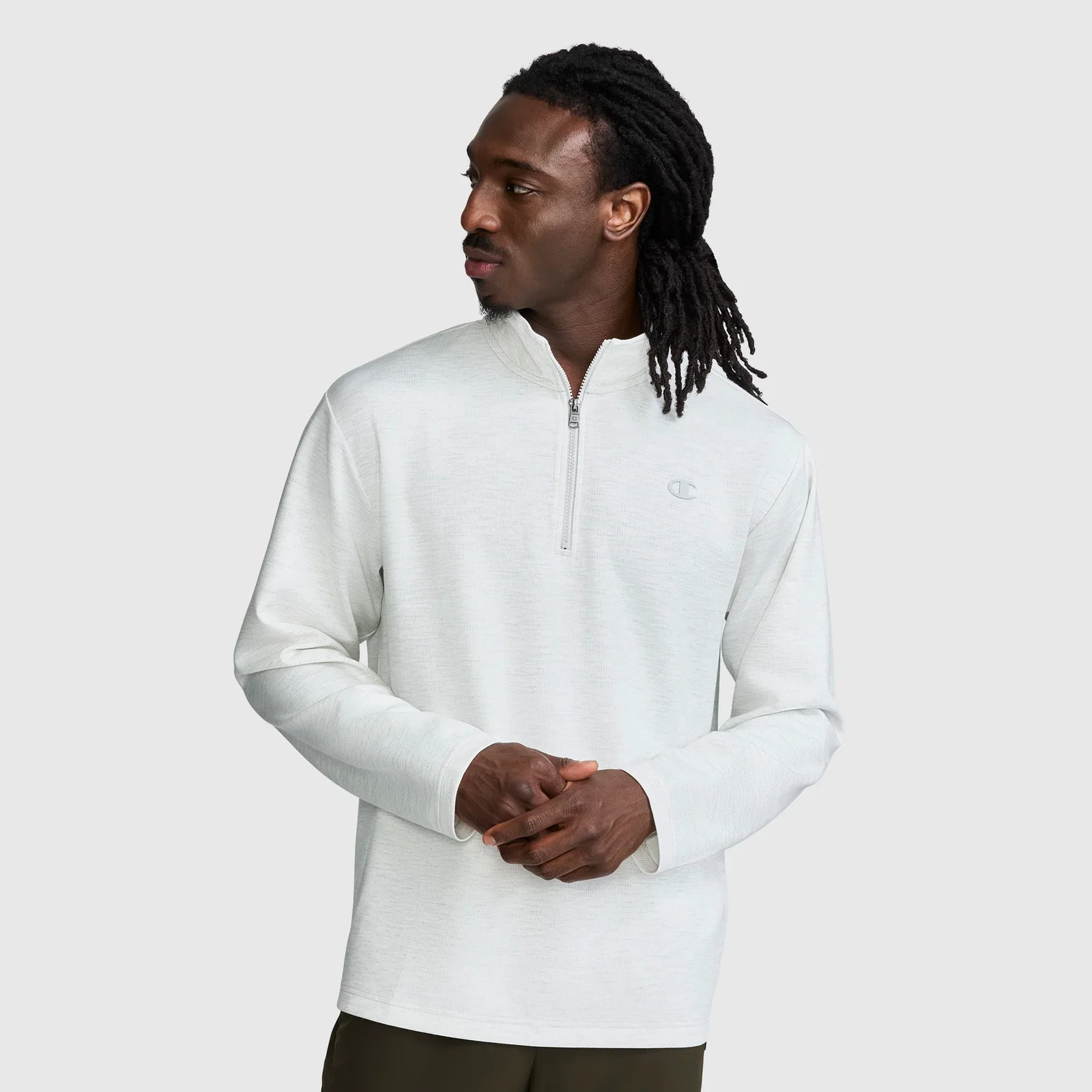 Image of Sport Long Sleeve 1/4 Zip Mockneck, C Logo