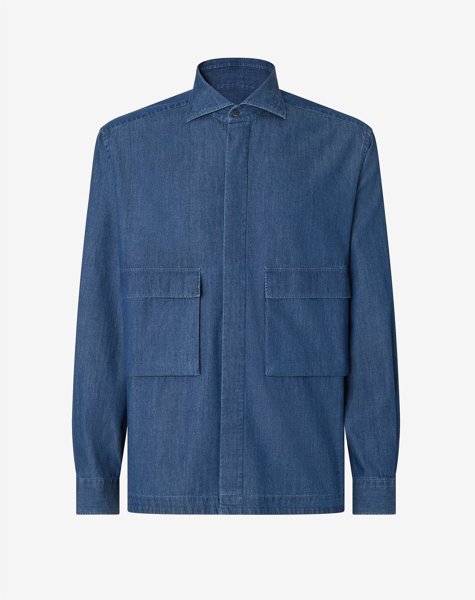 Camicia blu scuro in denim