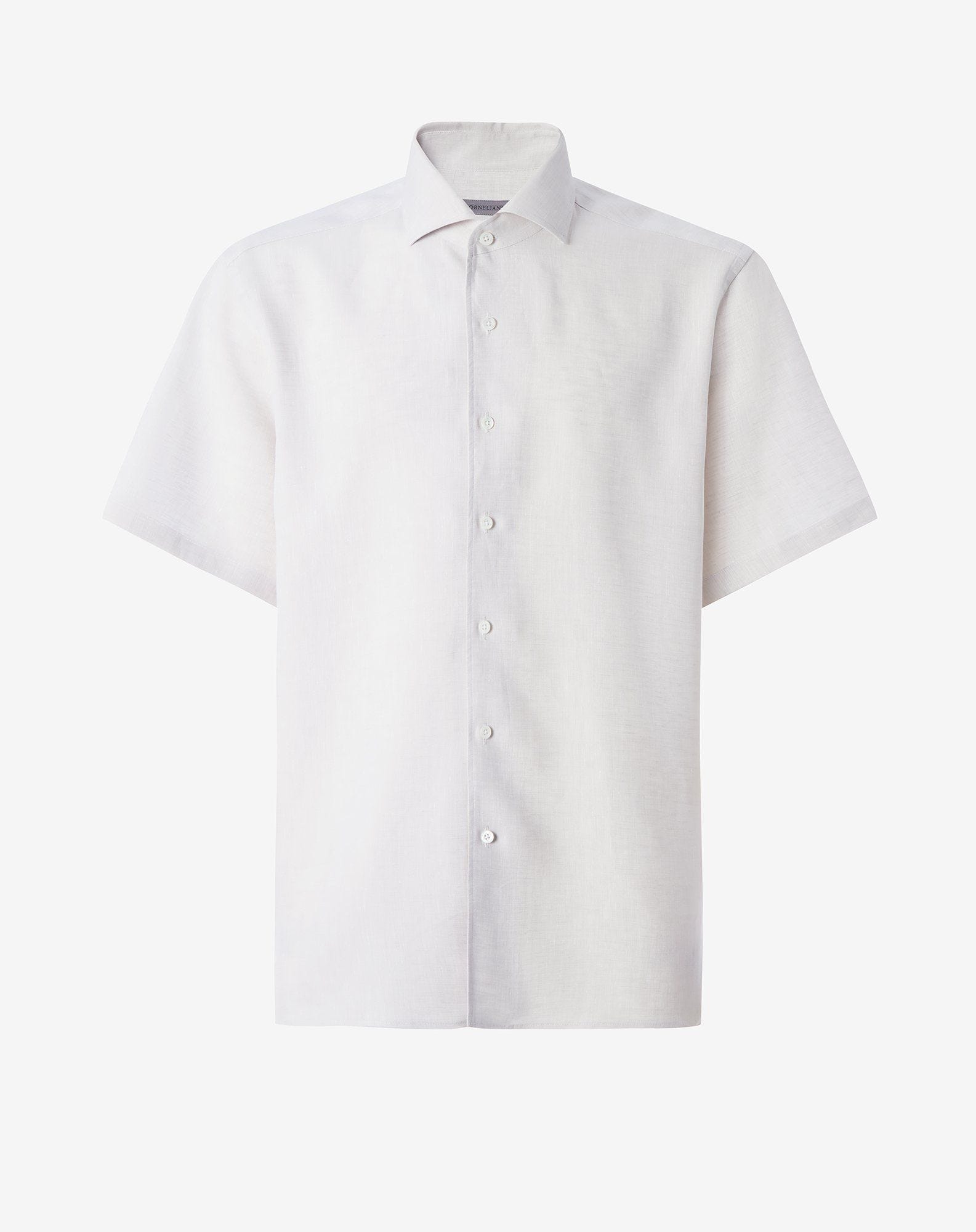Camicia grigia in lino chambray