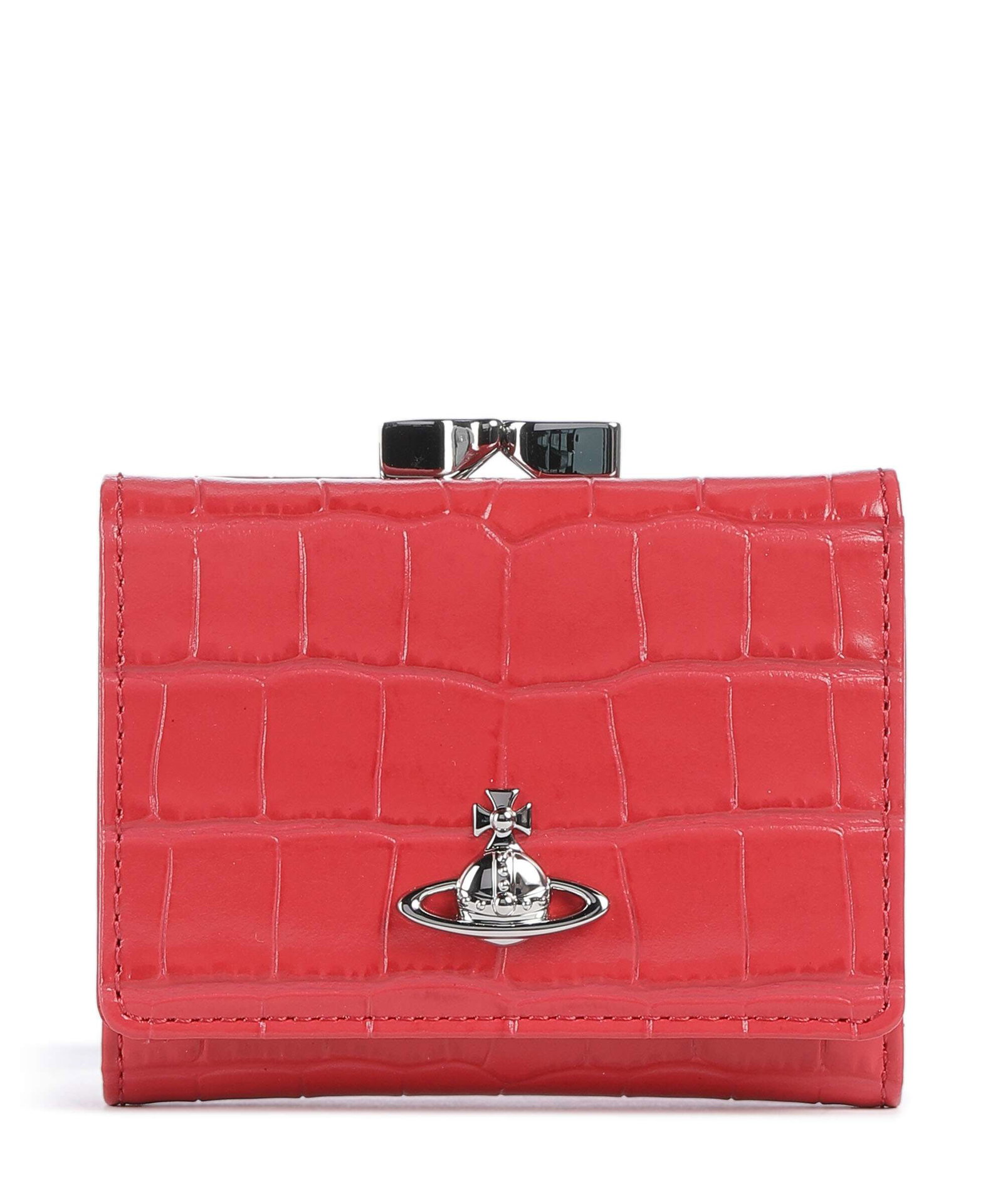 Vivienne Westwood Frame Embossed Croc Small Wallet embossed calfskin