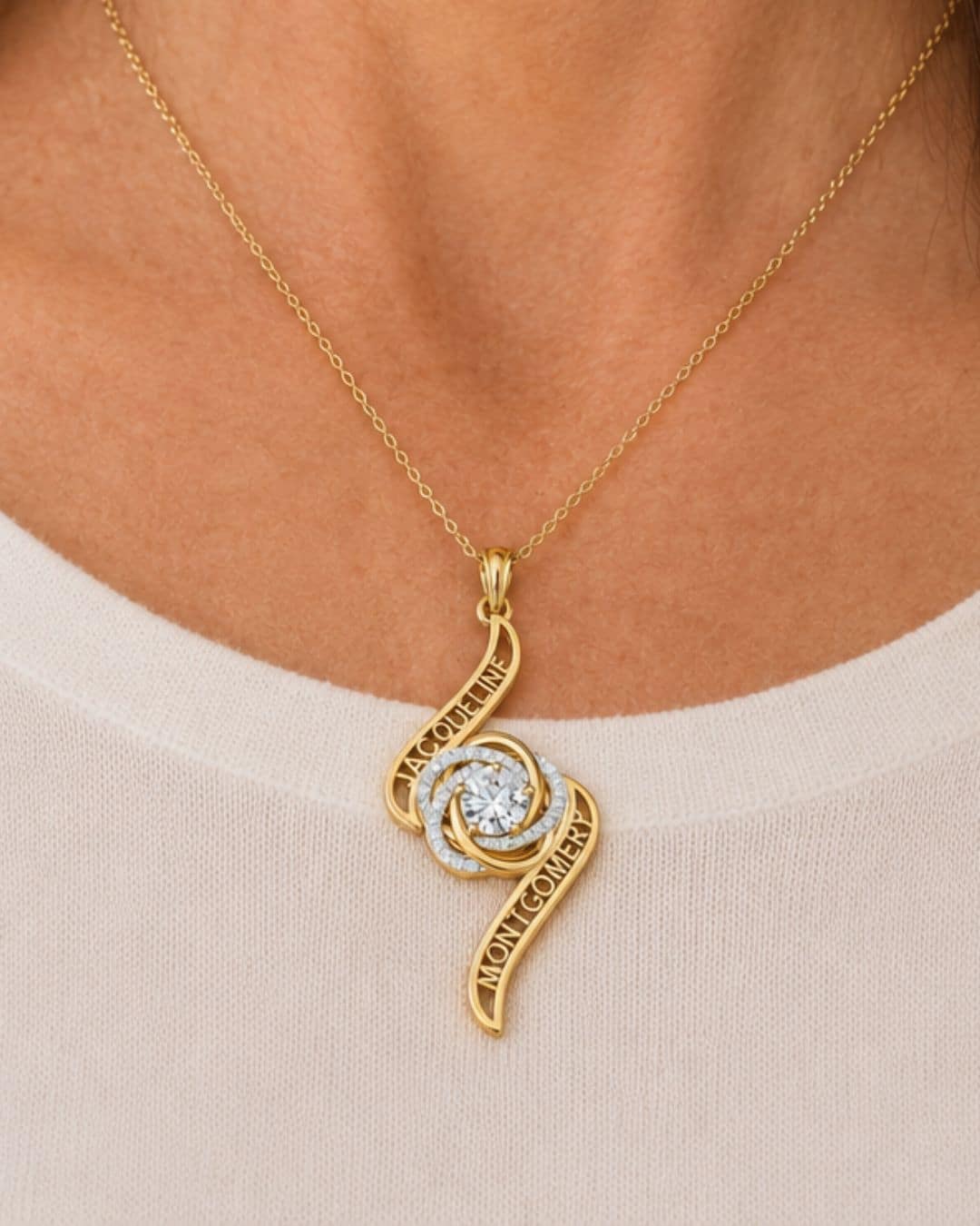 Personalized Love Knot Pendant