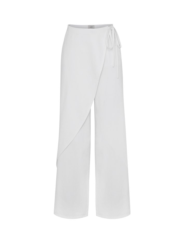 Zoie Wrap Pant in White Aura