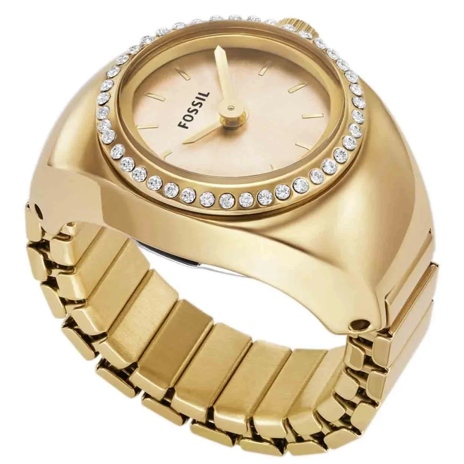 Image of Fossil Women's 15mm Quartz Crystal Halo Ring Watch