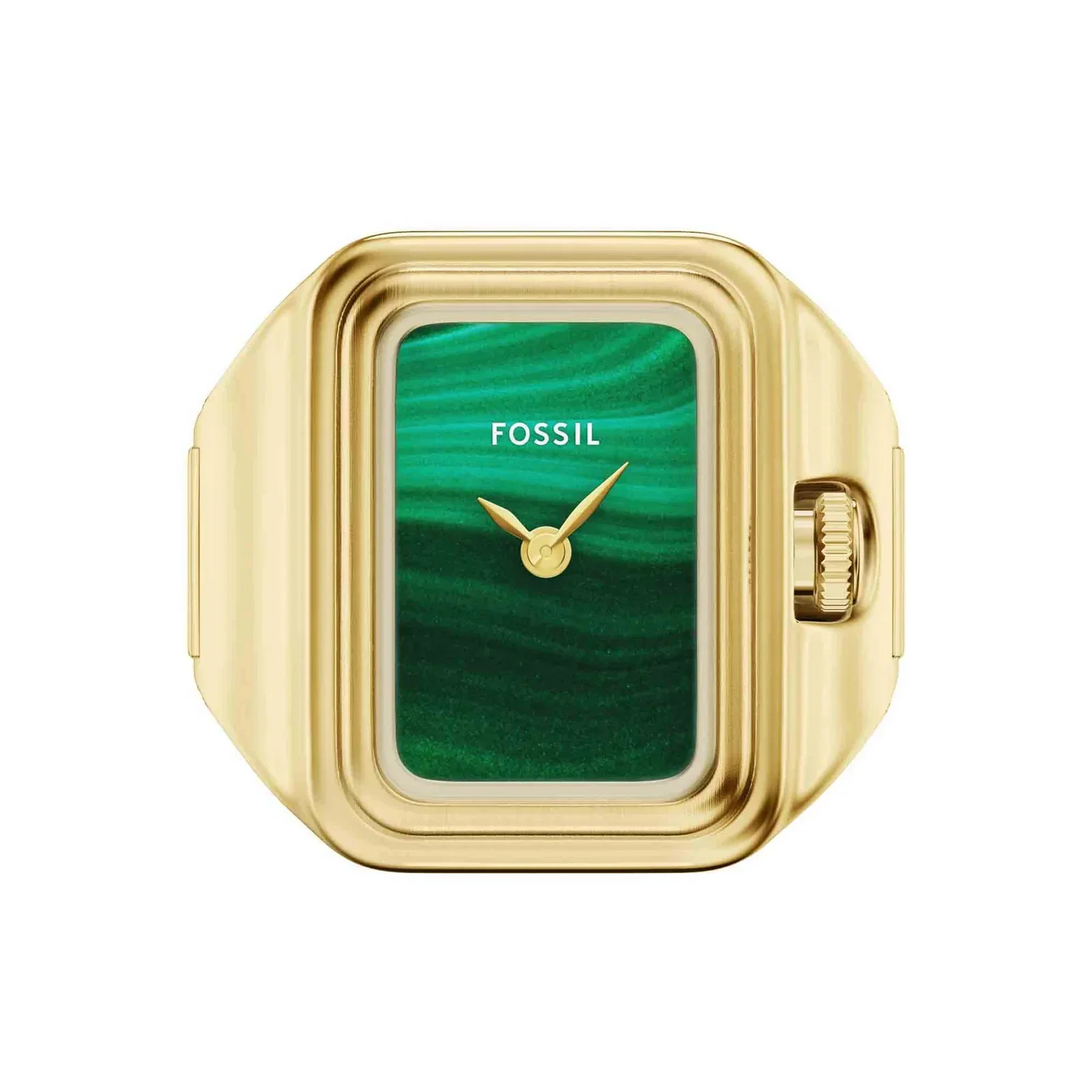 Image of Fossil Women's Raquel Mini 14mm Quartz Malachite Ring Watch