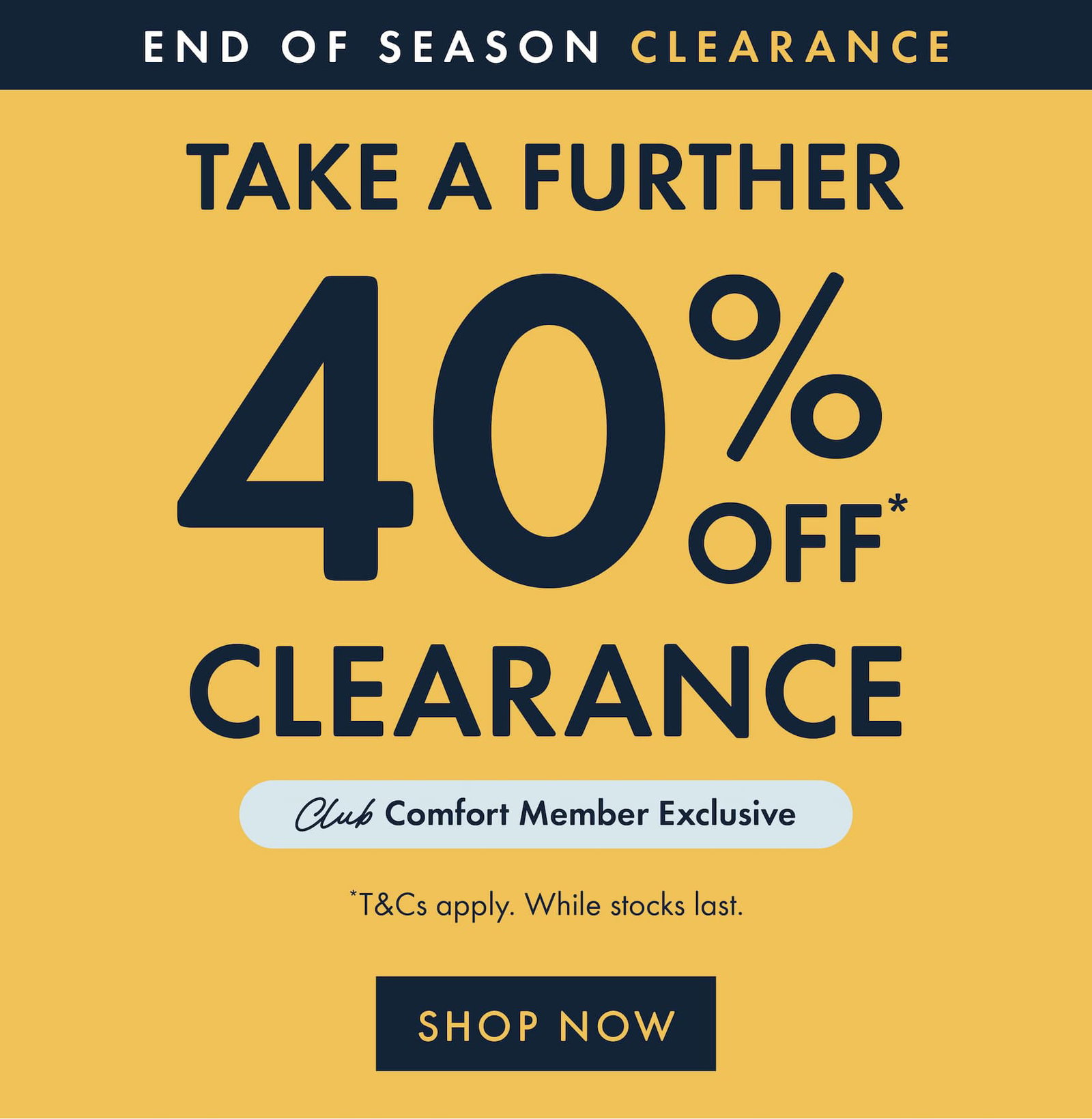 Take a Further 40% Off Clearance