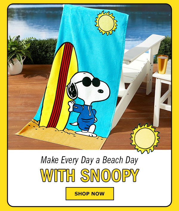 Make Every Day a Beach Day With Snoopy. Shop Now. Peanuts Surfing Snoopy Portuguese Cotton Beach Towel, In 2 Sizes