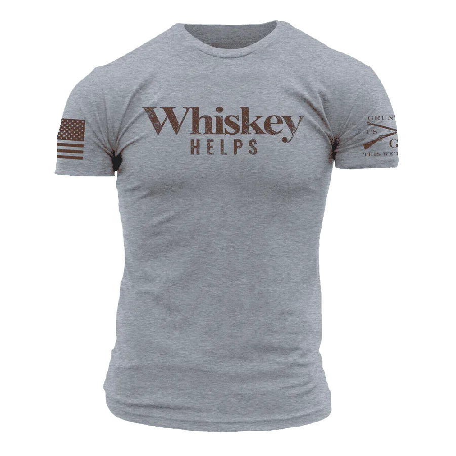 Image of Whiskey Helps™ T-Shirt - Dark Heather Gray