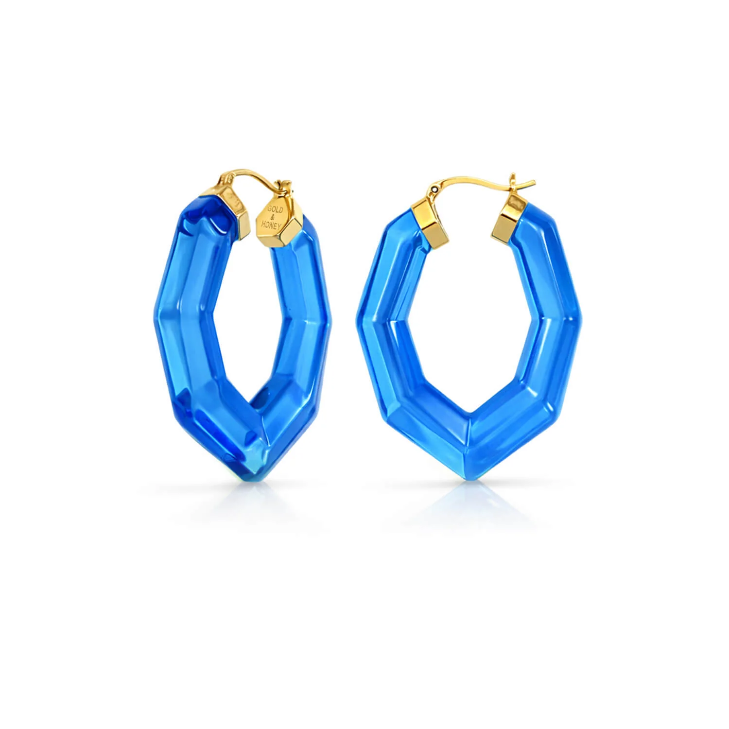 Image of Pear Gem Lucite Hoop Earrings