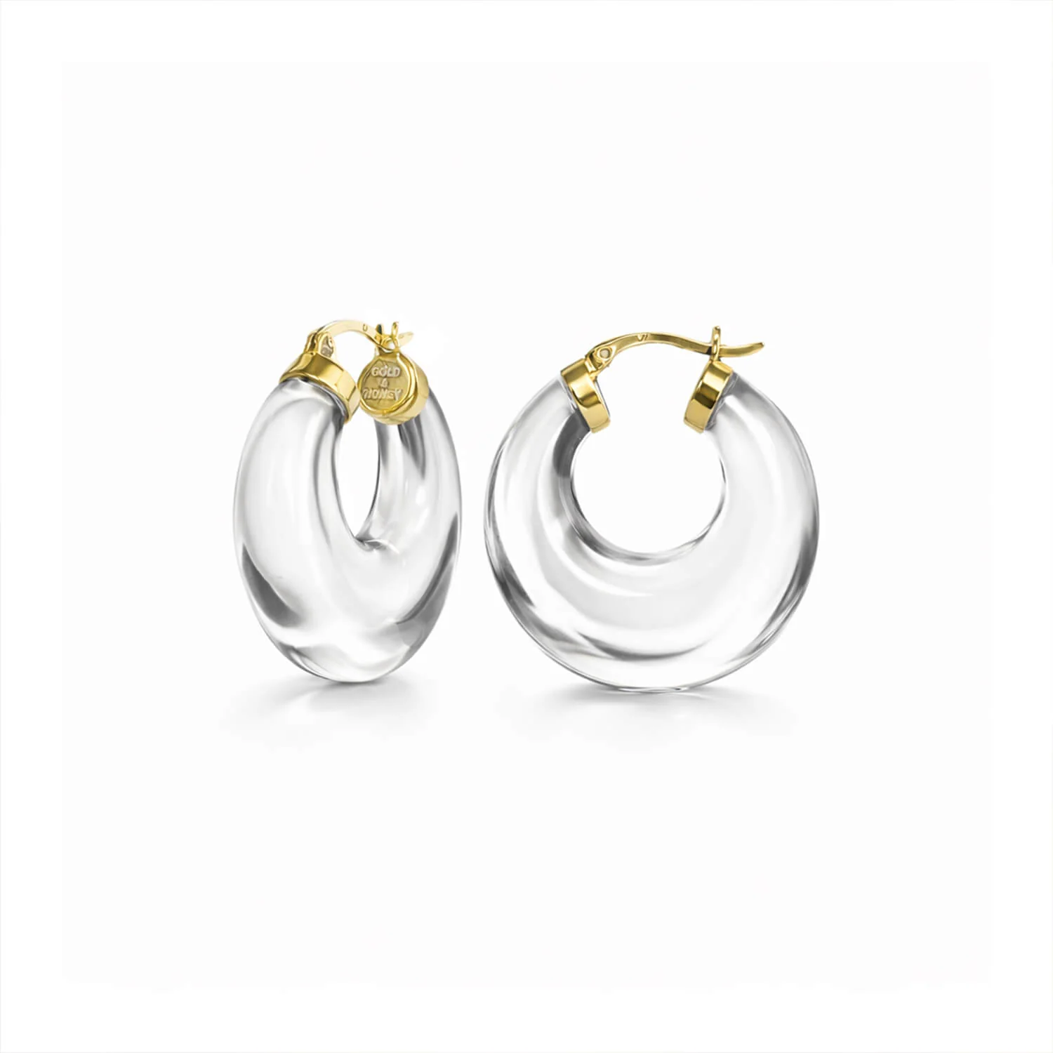 Image of Clear Chunky Graduated Hoop Earrings