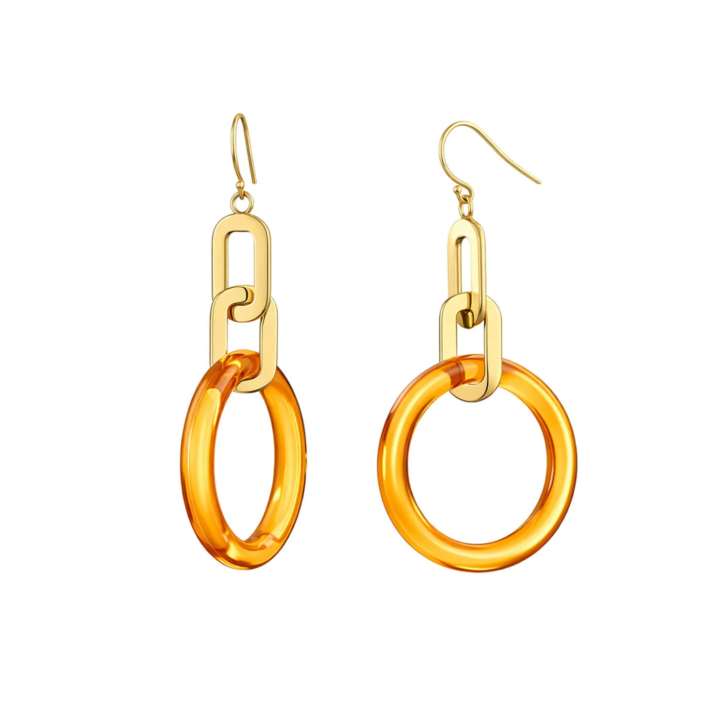 Image of Link Drop Lucite Earrings