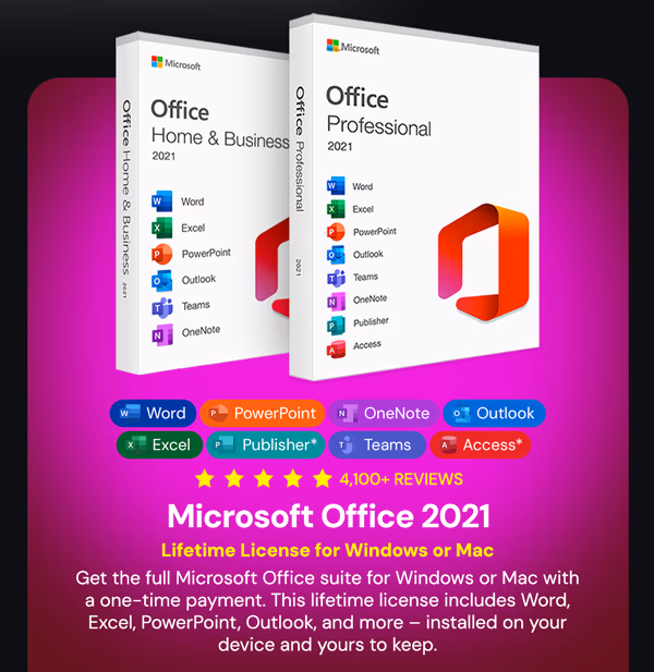 Microsoft Office Professional 2021 for Windows: Lifetime License