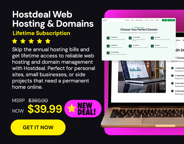 Hostdeal Web Hosting & Domains Lifetime Subscriptions