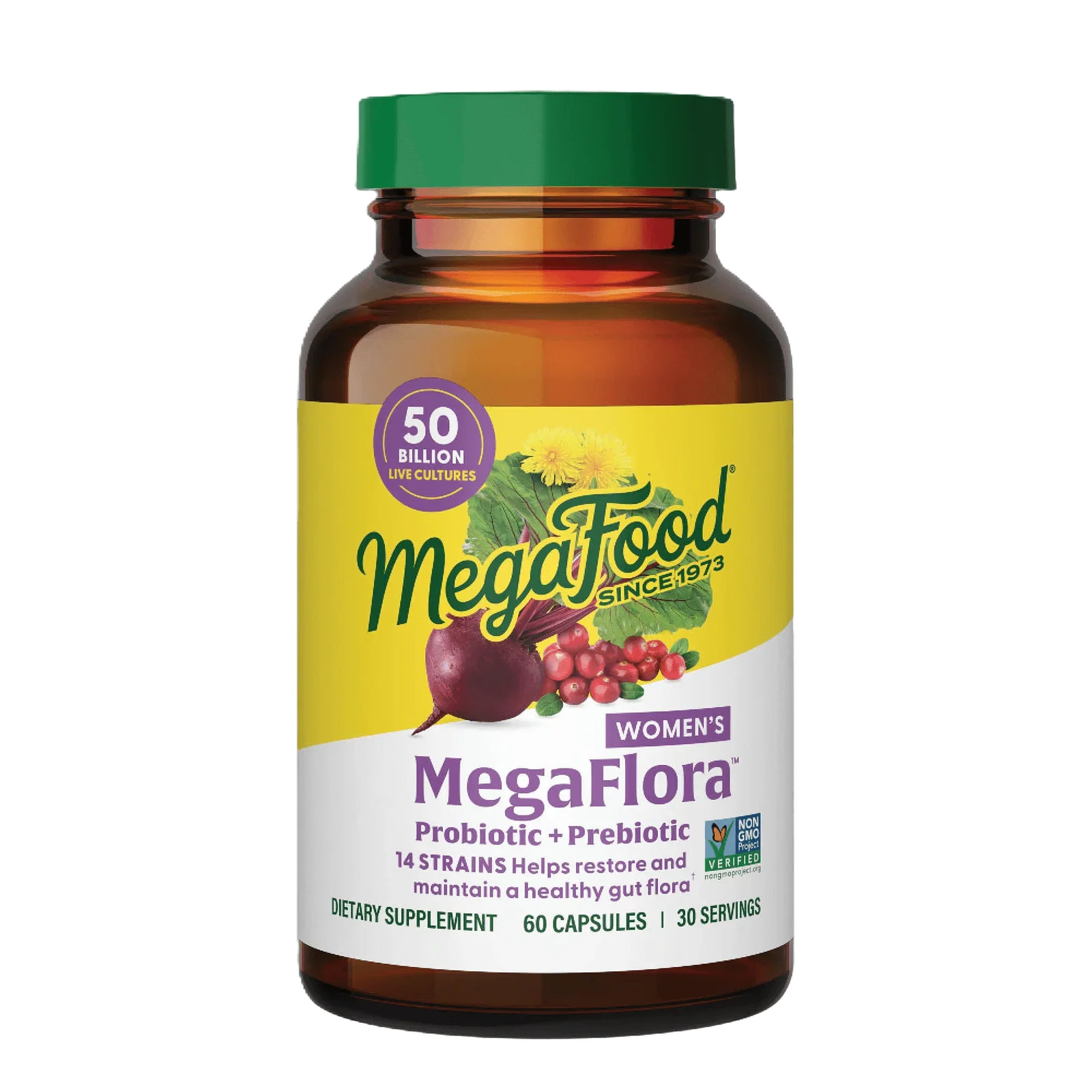 Image of MegaFlora® Women's Probiotic + Prebiotic - 14 Strains - 50 Billion live cultures