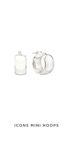 Icons Mini Hoop Earrings in White Gold
