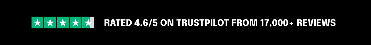 Rated 4.6/5 on Trustpilot from 17,000+ reviews