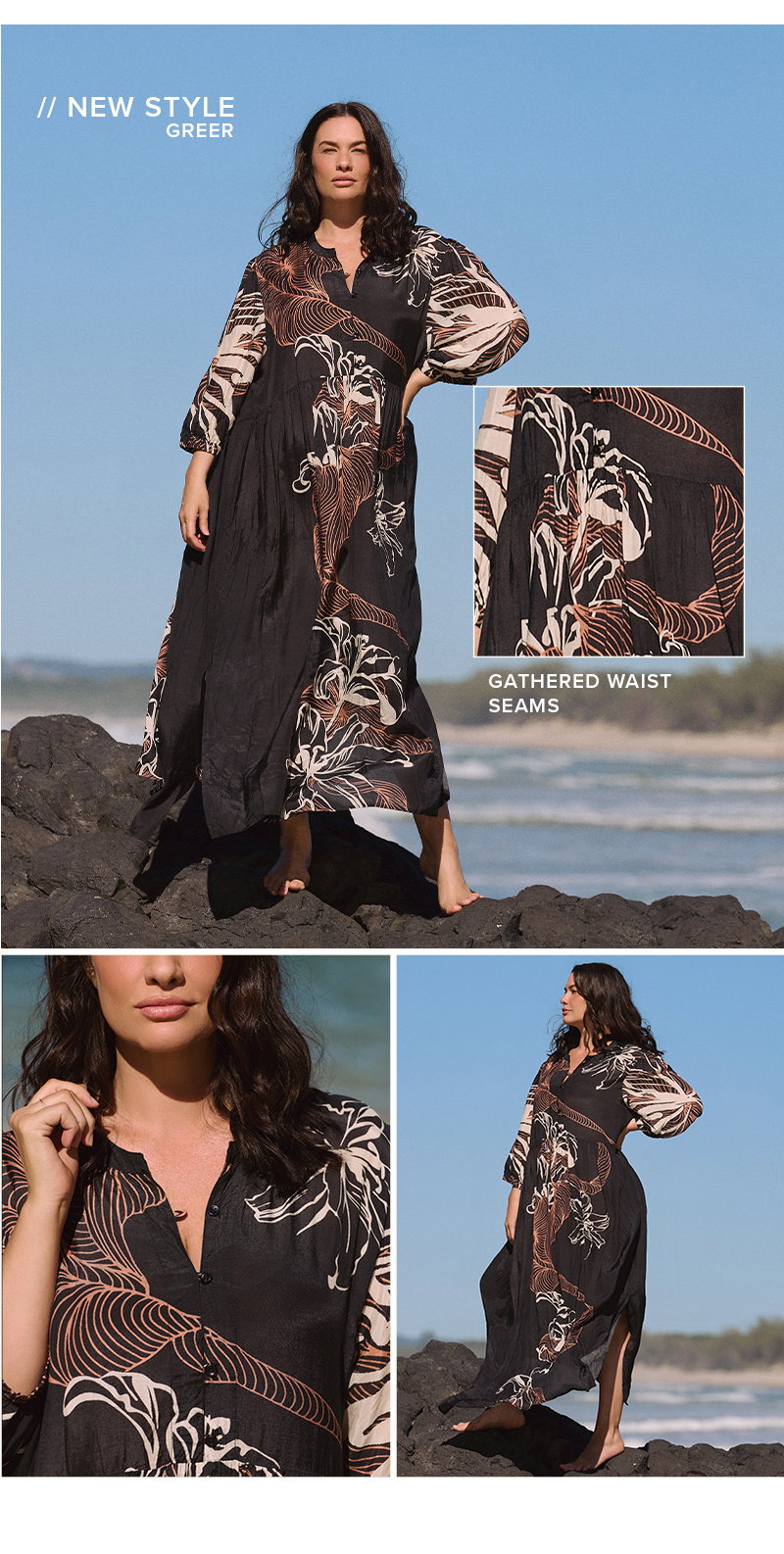 Shop Greer Billow Dress in Floral Terrain