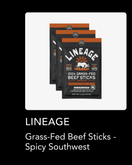 Lineage Grass-Fed Beef Sticks - Spicy Southwest