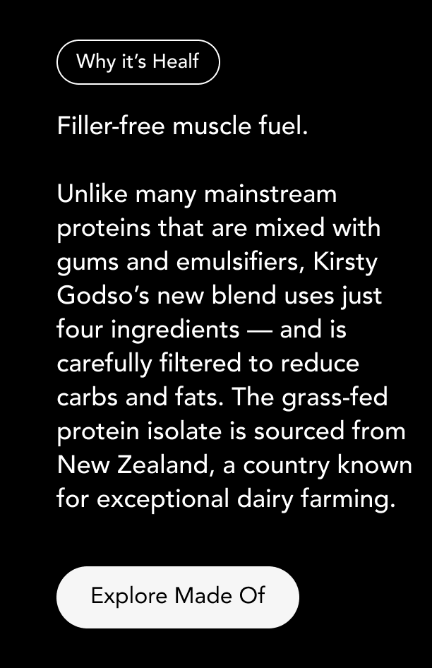 Filler-free muscle fuel — explore Made Of