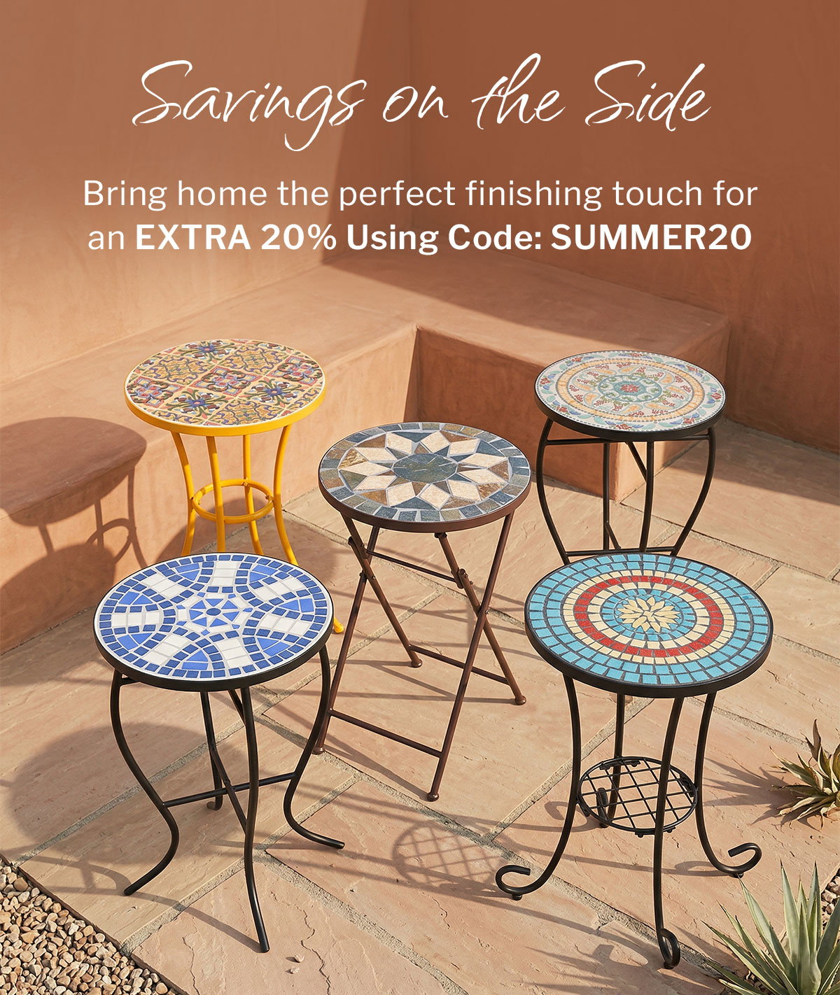 extra 20% off outdoor side tables