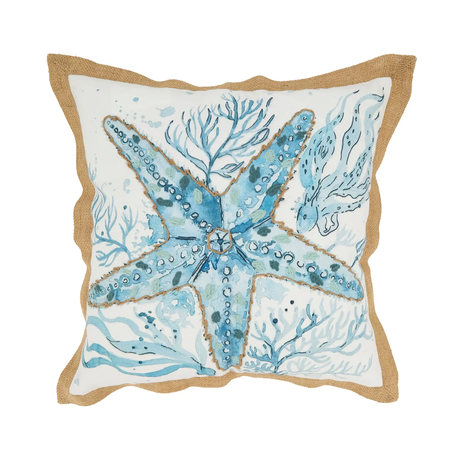 Image of Charming Outdoor Starfish Polyester Filled Throw Pillow