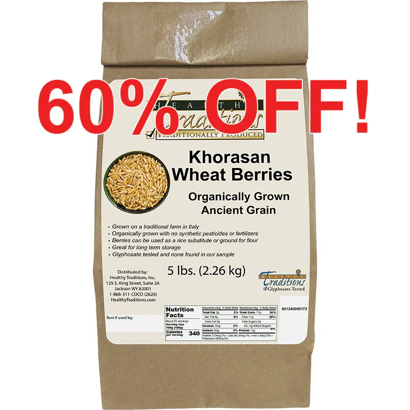 Image of Ancient Grain Khorasan Wheat Berries - 5 lb. Bag