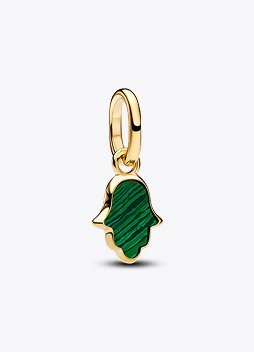 Green Hamsa Hand Mini Dangle Charm