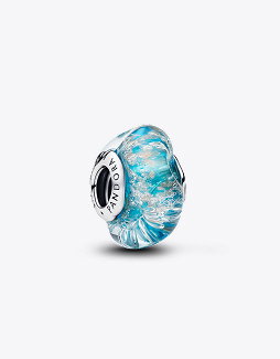 Turquoise Murano Glass & Glitter Charm