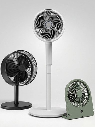 Drei Ventilatoren in verschiedenen Größen.