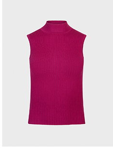 Pink Sleeveless Mockneck Turtleneck