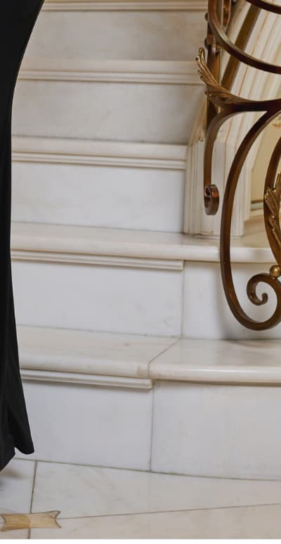 Tuxedo Mermaid Gown With Long Sleeves In Black