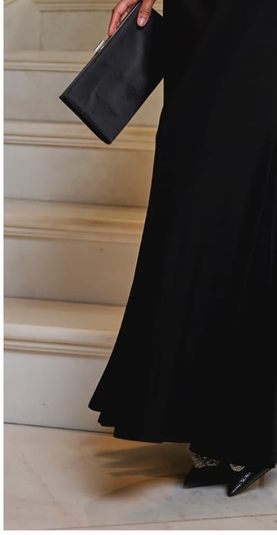 Tuxedo Mermaid Gown With Long Sleeves In Black