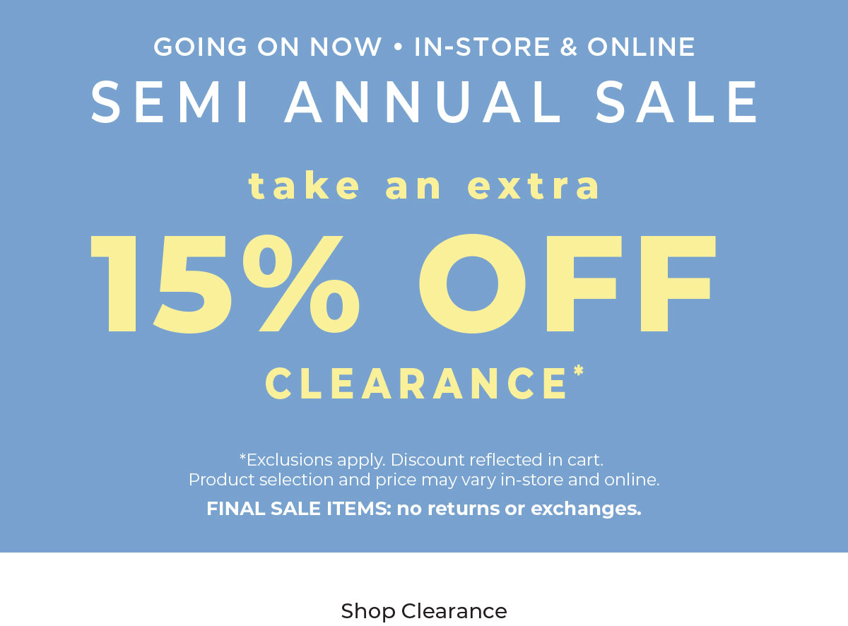 Take an Extra 15% off Clearance