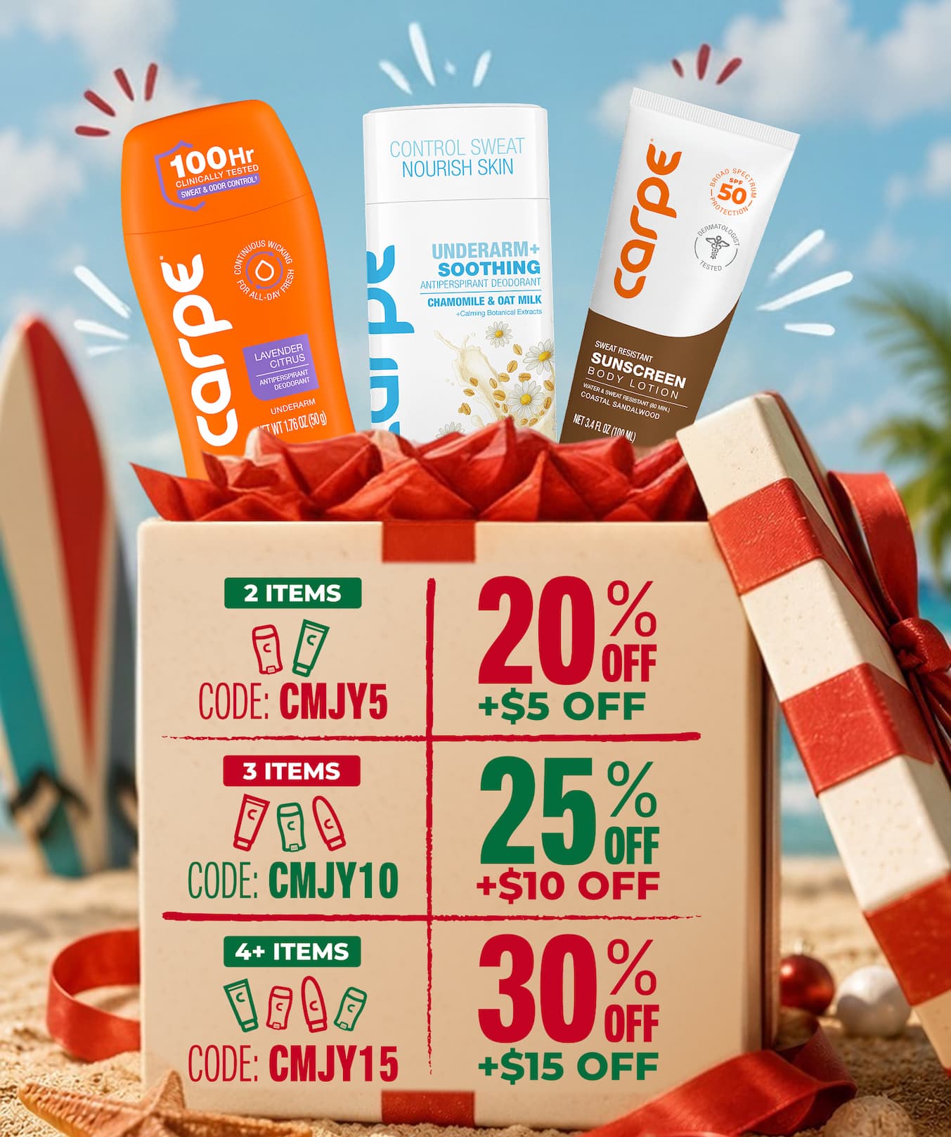 Unwrap your deal! The more you spend, the more you save.