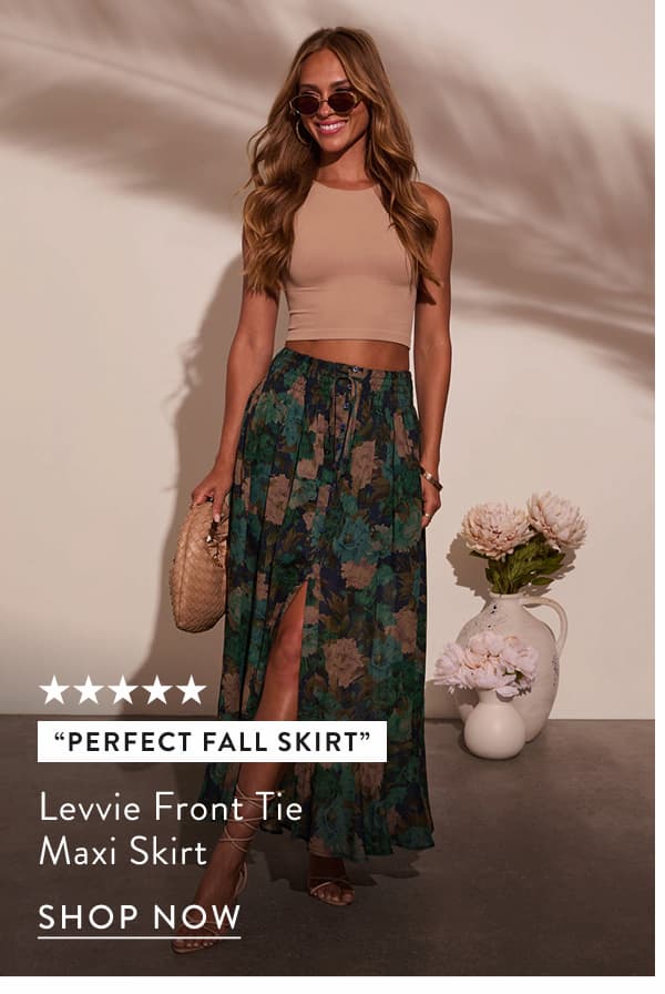 Levvie Front Tie Maxi Skirt