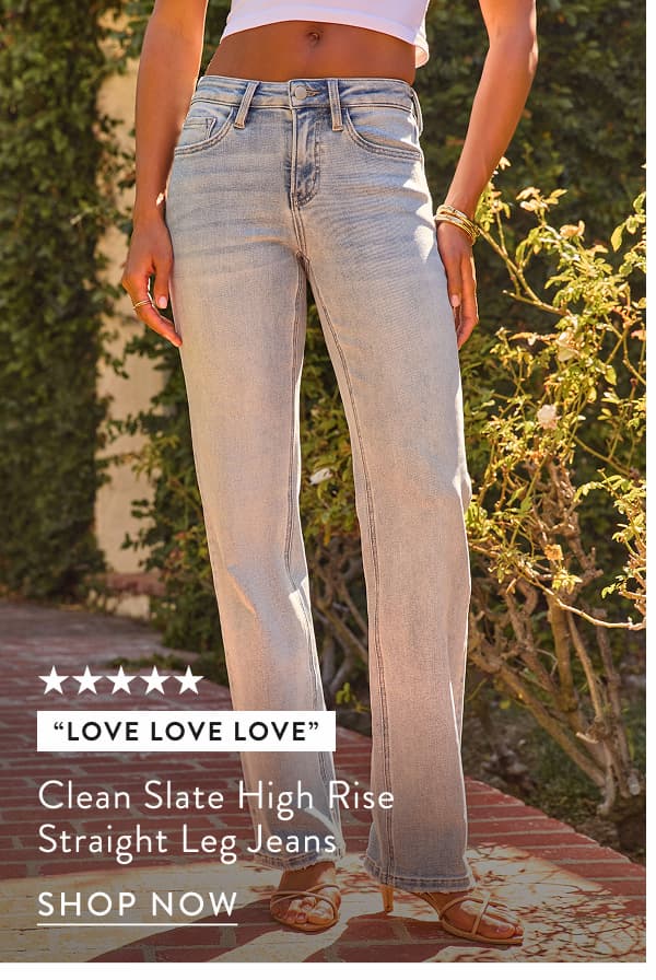 Clean Slate Super Stretch High Rise Straight Leg Jeans