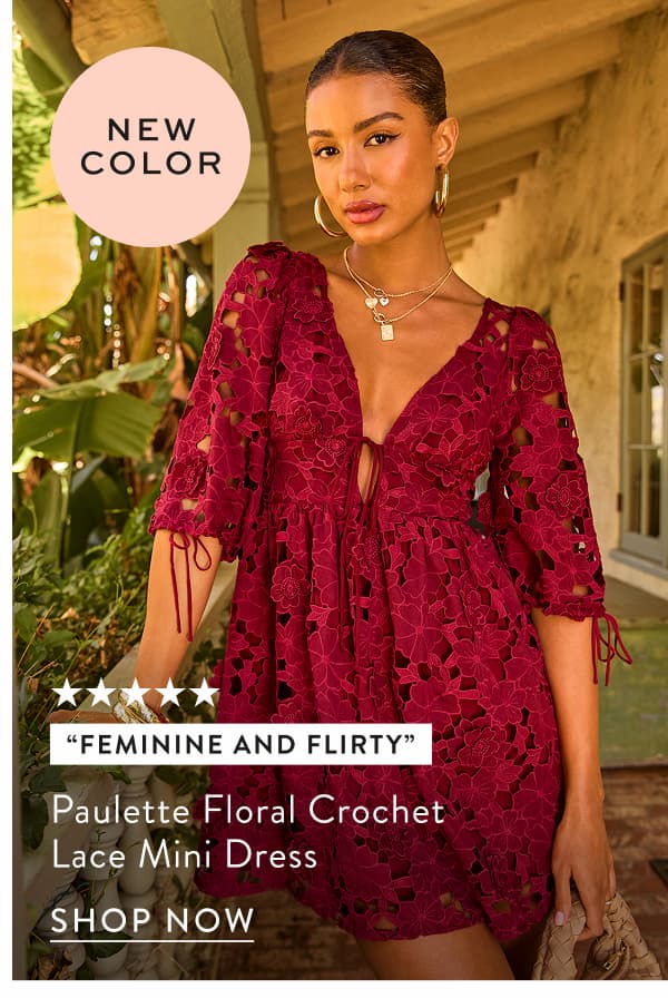 Paulette Floral Crochet Lace Mini Dress