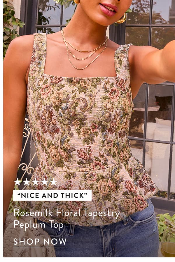 Rosemilk Floral Tapestry Peplum Top