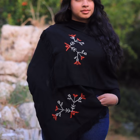 Tatreez Shawl - Black