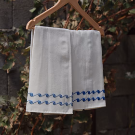 Pre-Order Tahriri Tea Towel Flowers - Blue