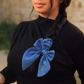 Bow Scrunchie - Blue