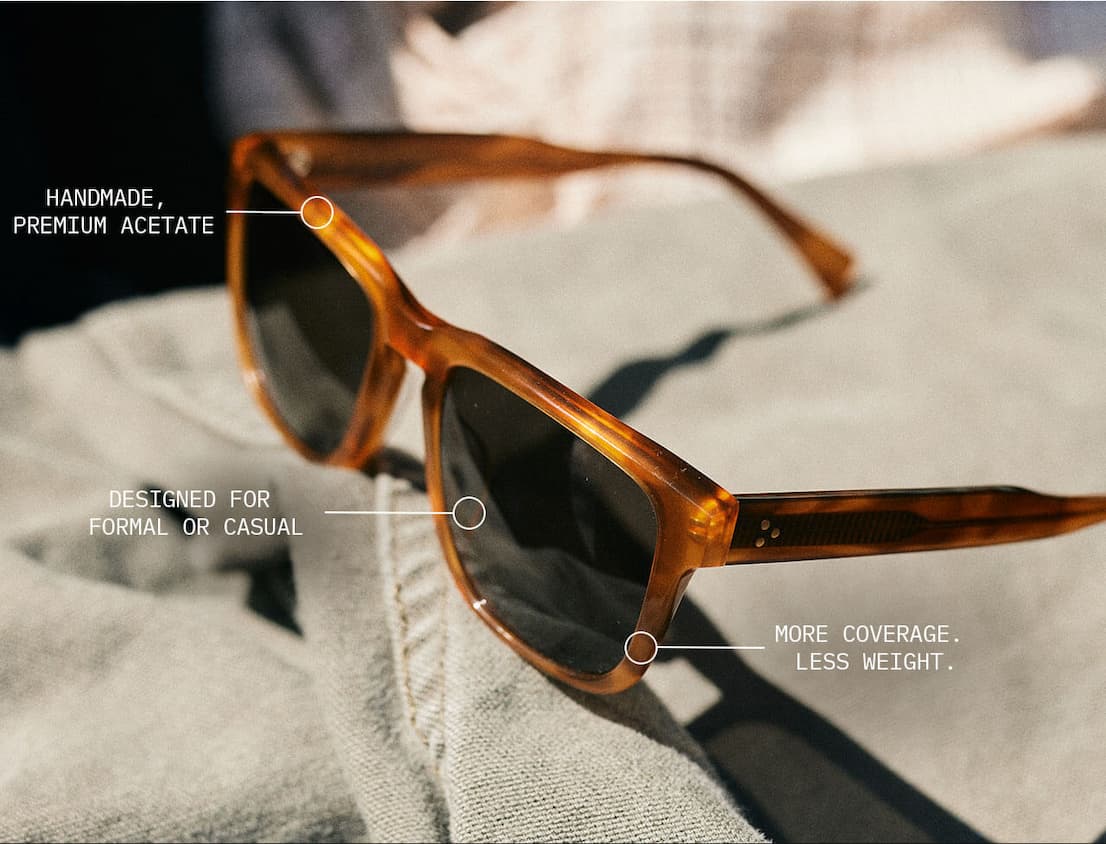 Discover the Lumis Frame with Triple Rivet Hardware and Smoke Polarized Lenses