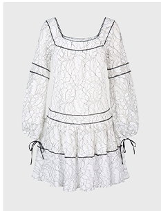 Black & White Lace Midi Dress