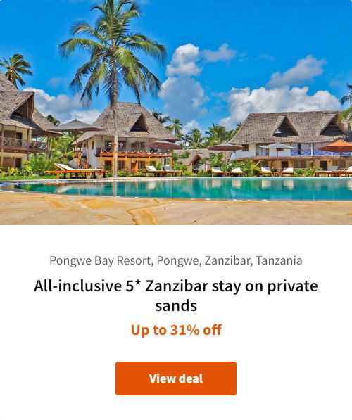 All-inclusive 5* Zanzibar stay on private sands