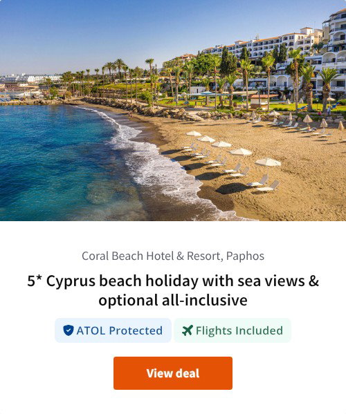 5* Cyprus beach holiday with sea views &amp; optional all-inclusive