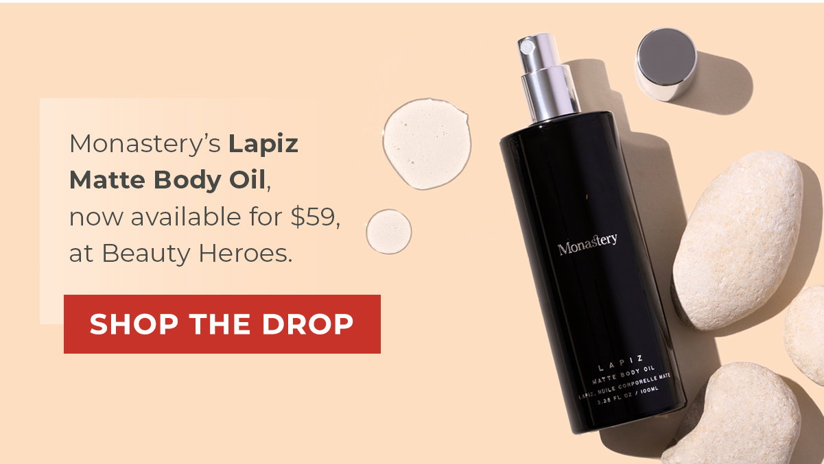 Monastery's Lapiz Matte Body Oil, now available for $59, at Beauty Heroes.