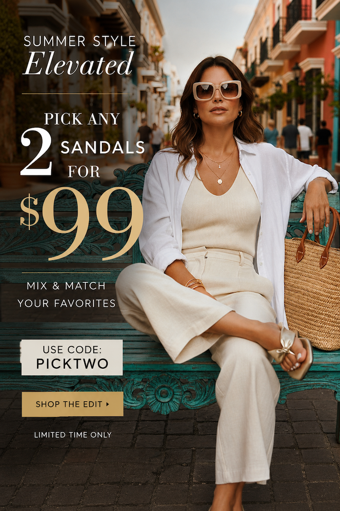 Pick any 2 sandals for $99 with code PICKTWO