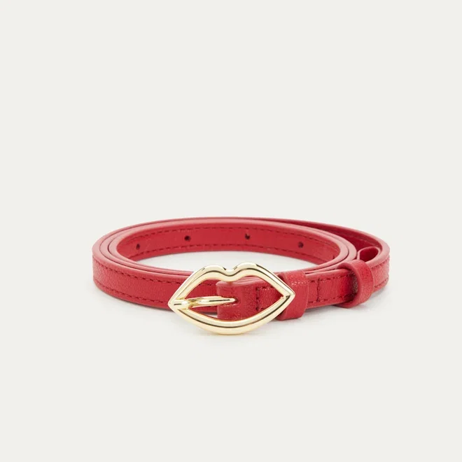 LULU RED LIP BUCKLE BELT